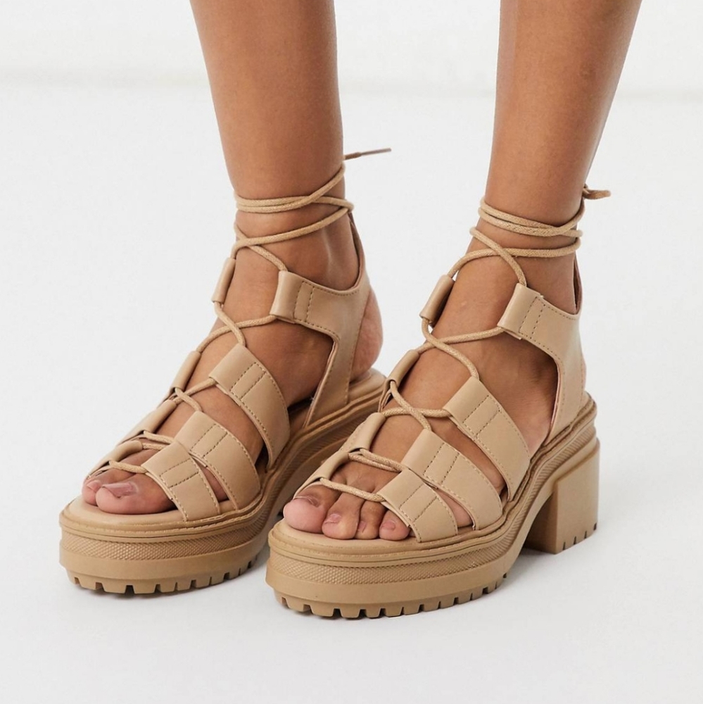 ASOS DESIGN Harrier Chunky Mid-Heeled Sandals